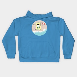 Cat Sunbathing on the Beach Kids Hoodie